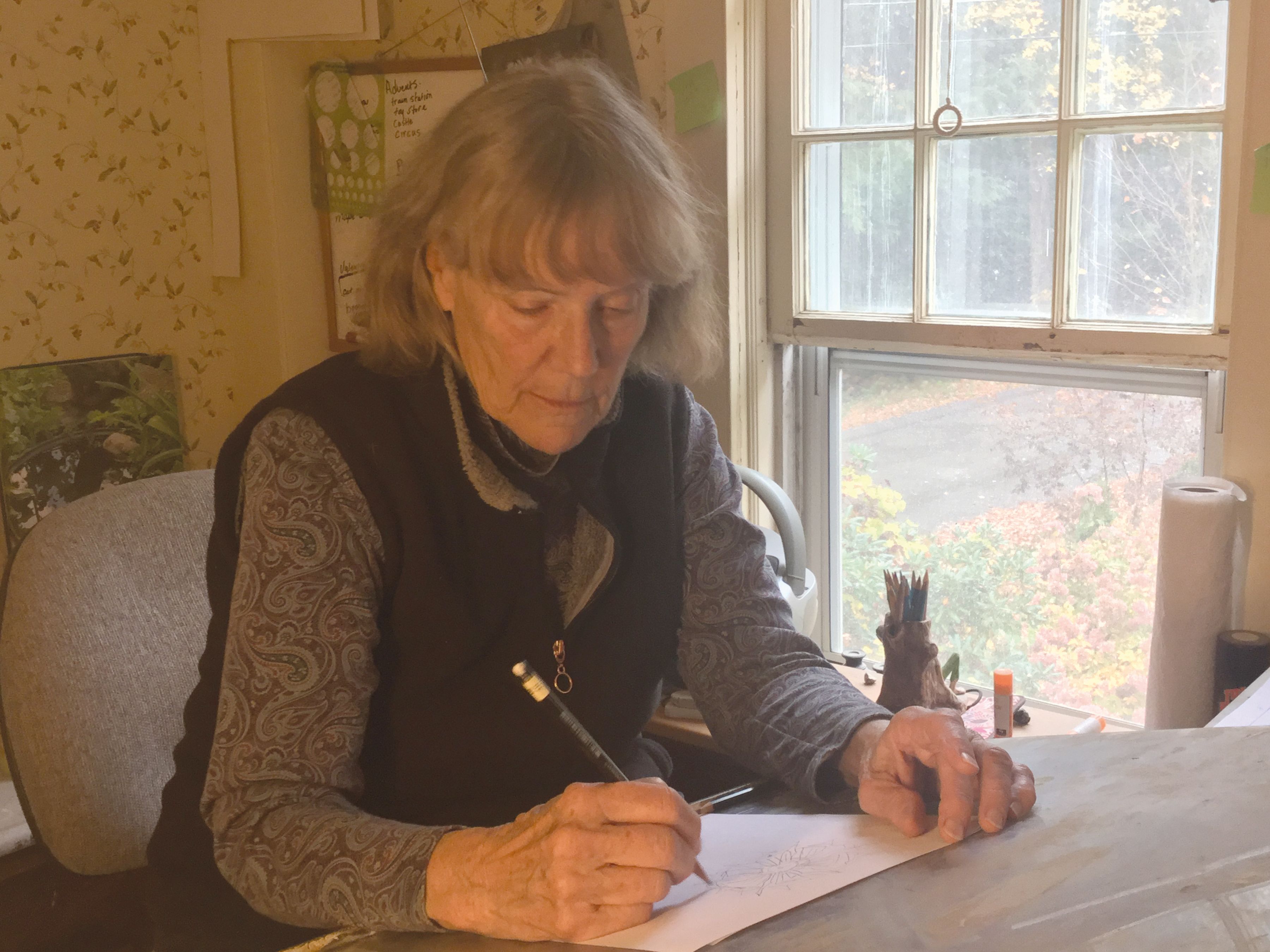 Cindy Hendrick at her easel