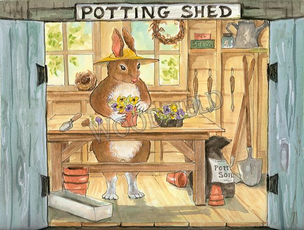 image of Notecard illustration by Cindy Hendrick - Potting Shed